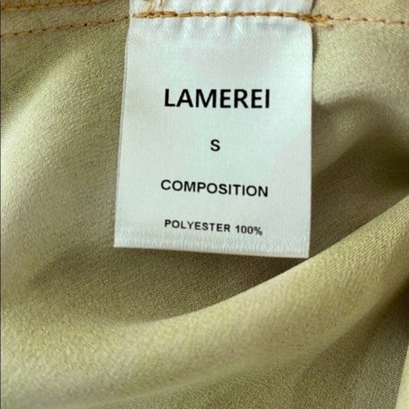 LAMEREI Gold Satin Spaghetti Strap Blouse NWT - Picture 6 of 6
